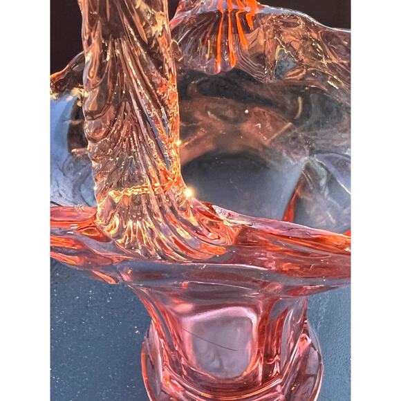Vintage Pink Depression Glass Basket by Tiffin - Picture 8 of 9